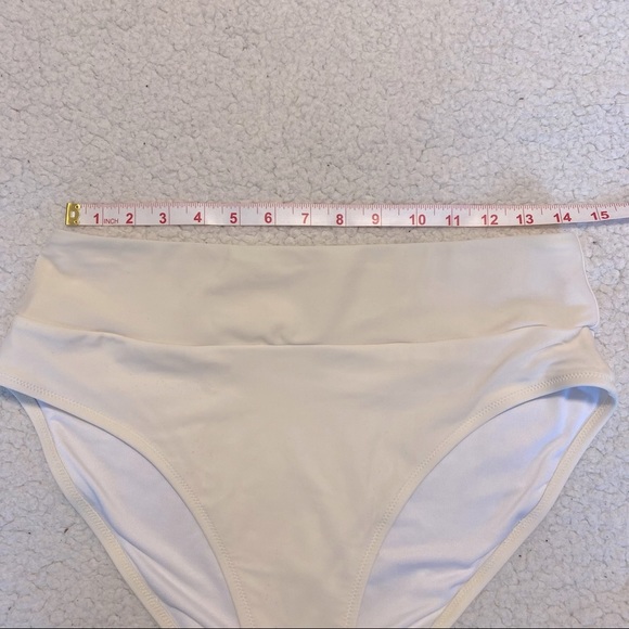 3/$12 High Waist Cream White Bikini Bottoms - Picture 6 of 9